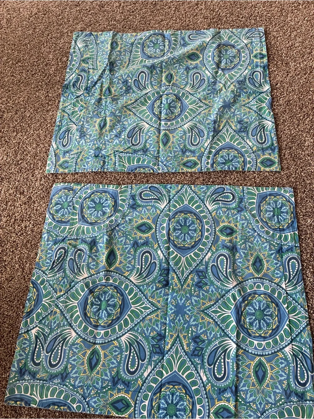 Pottery Barn 3 Piece Queen Duvet Set Martina Blue Boho